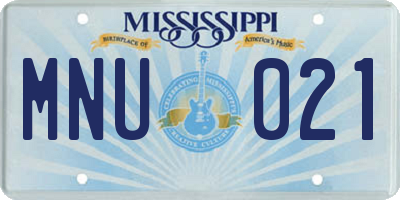 MS license plate MNU021
