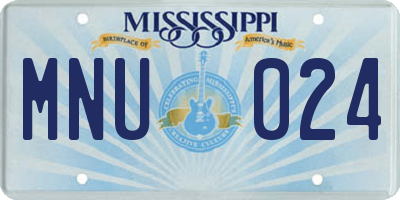 MS license plate MNU024