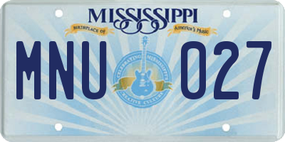 MS license plate MNU027