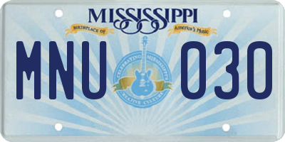 MS license plate MNU030