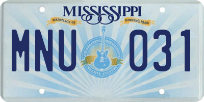 MS license plate MNU031