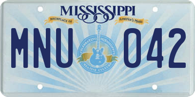 MS license plate MNU042