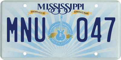 MS license plate MNU047