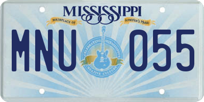 MS license plate MNU055