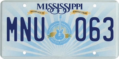 MS license plate MNU063