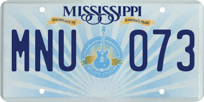 MS license plate MNU073