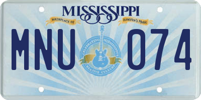 MS license plate MNU074