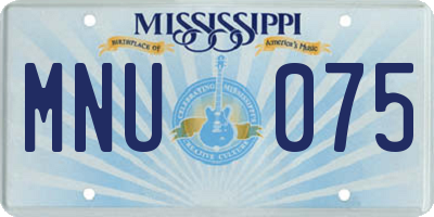 MS license plate MNU075