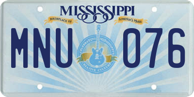 MS license plate MNU076