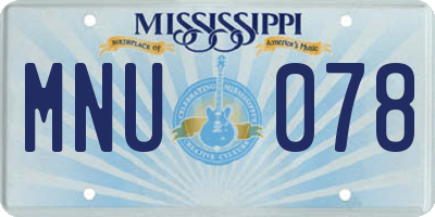 MS license plate MNU078