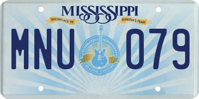 MS license plate MNU079