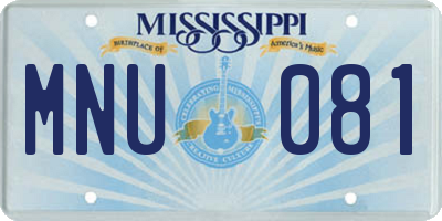 MS license plate MNU081