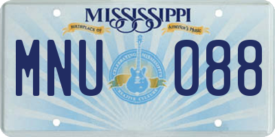 MS license plate MNU088