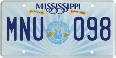 MS license plate MNU098