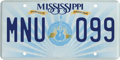 MS license plate MNU099