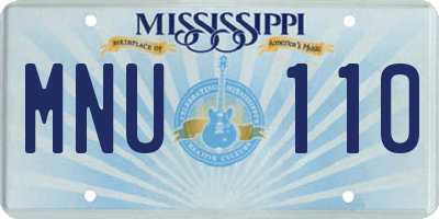 MS license plate MNU110