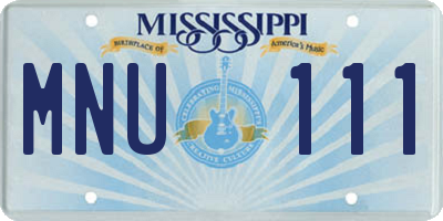 MS license plate MNU111