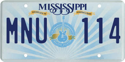 MS license plate MNU114