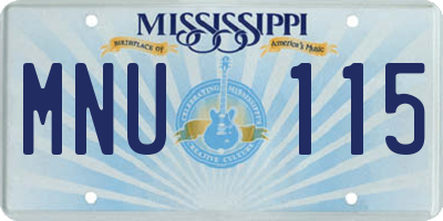 MS license plate MNU115
