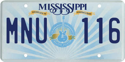 MS license plate MNU116
