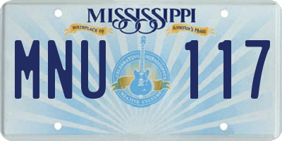 MS license plate MNU117