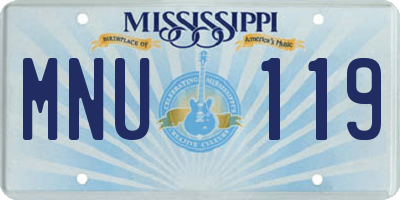 MS license plate MNU119