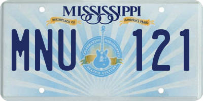 MS license plate MNU121