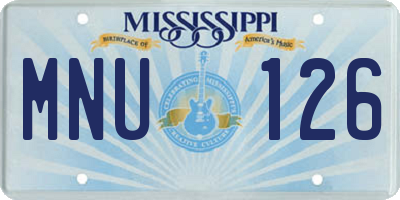 MS license plate MNU126
