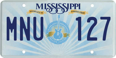 MS license plate MNU127