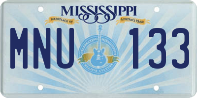 MS license plate MNU133