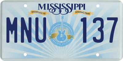 MS license plate MNU137