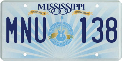 MS license plate MNU138
