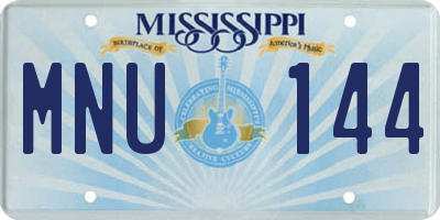 MS license plate MNU144