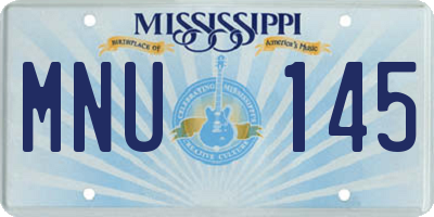 MS license plate MNU145