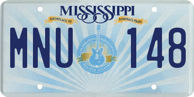 MS license plate MNU148