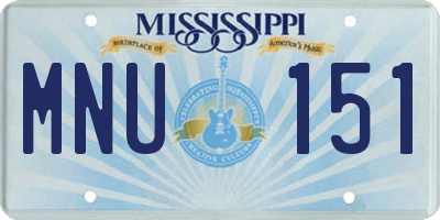 MS license plate MNU151