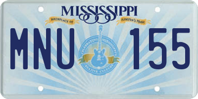 MS license plate MNU155