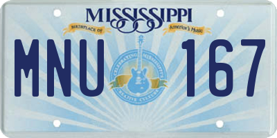 MS license plate MNU167