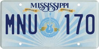 MS license plate MNU170