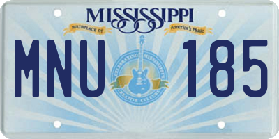 MS license plate MNU185