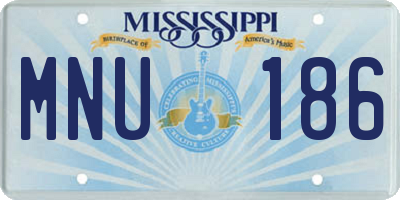 MS license plate MNU186