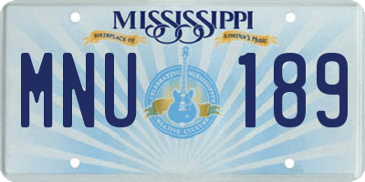 MS license plate MNU189