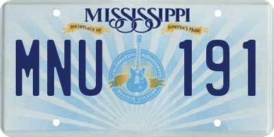 MS license plate MNU191