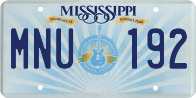 MS license plate MNU192
