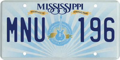 MS license plate MNU196