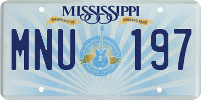 MS license plate MNU197