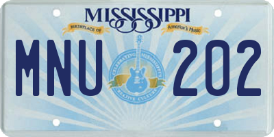 MS license plate MNU202