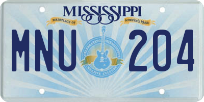 MS license plate MNU204