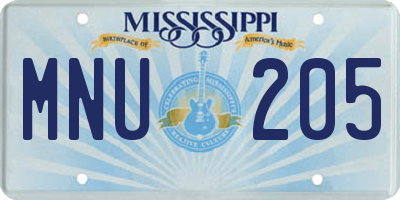 MS license plate MNU205