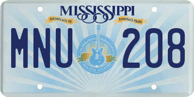 MS license plate MNU208